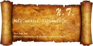 Némethi Tihamér névjegykártya